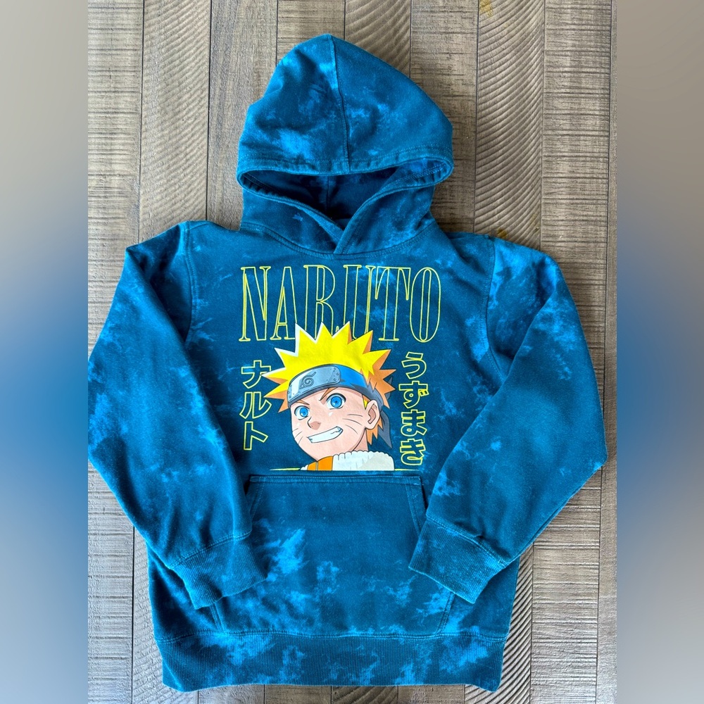 Naruto Kids Marbled Blue Hoodie Youth Size Large (10-12)